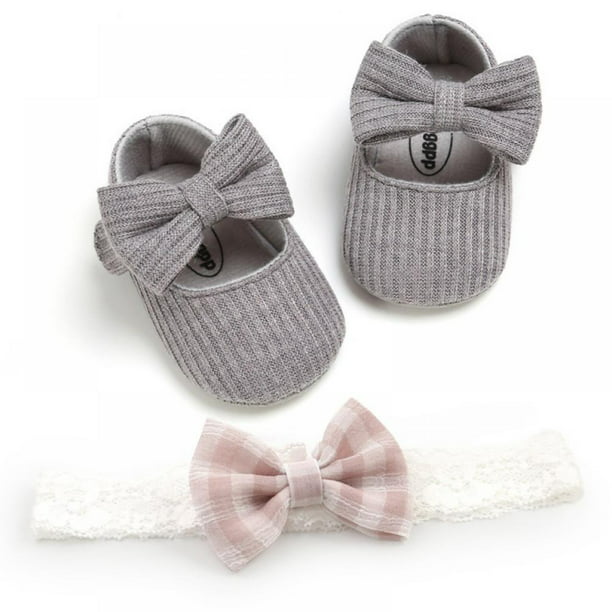 2PCS Baby Hairband Shoes Casual Shoes Sneaker Anti-slip Soft Sole Infant Hot 